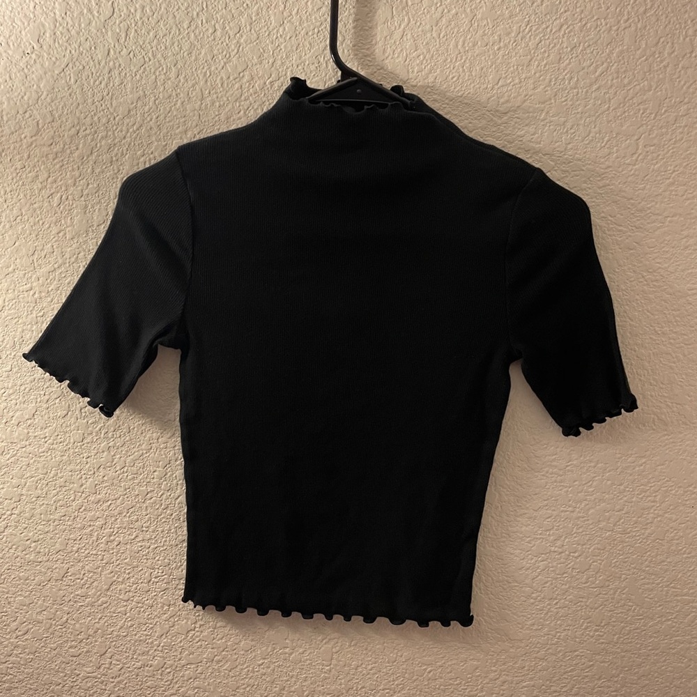 turtle neck black top